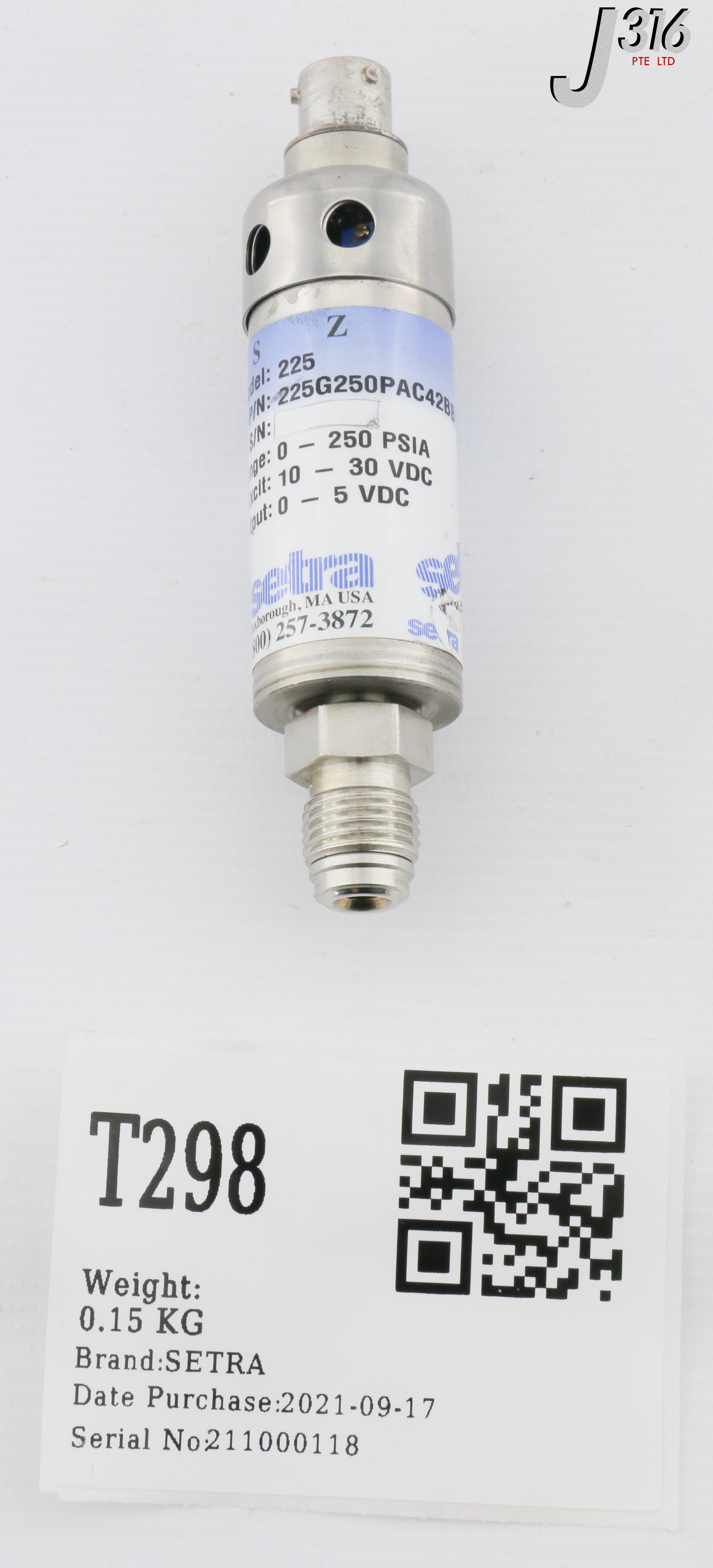 シン T298 SETRA TRANSDUCER, MODEL 225, 0-250 PSIA 225G250PAC42BB1 | eBay